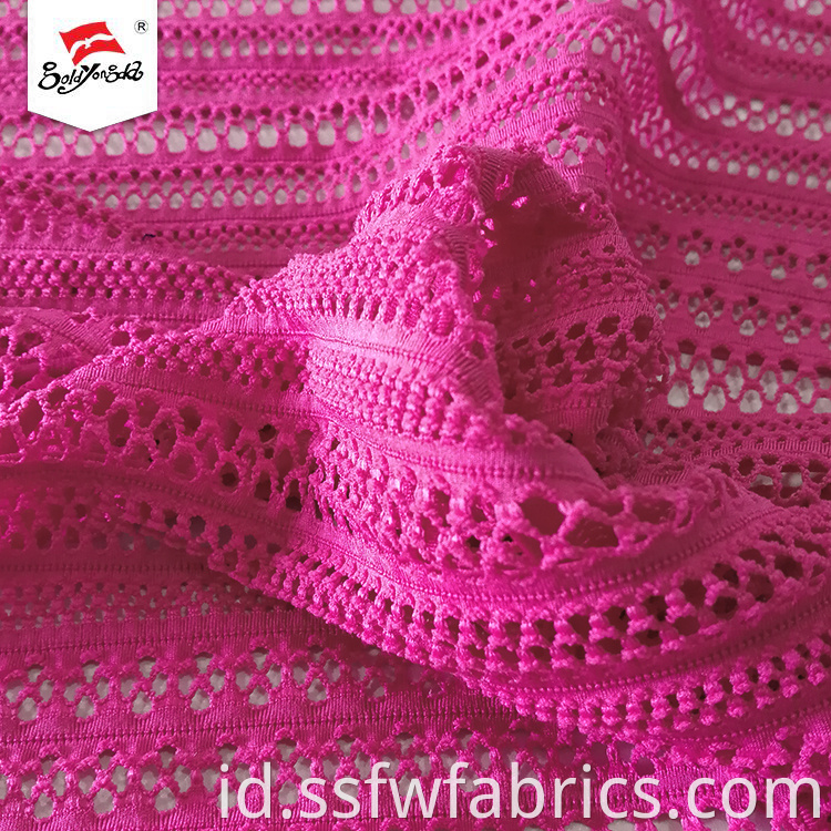 Warm Polyester Spandex Eyelet Fabric